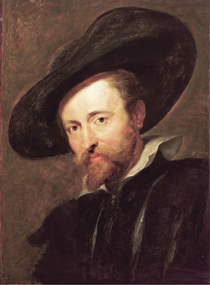 Rubens: "Autorretrato con sombrero grande". C. 1628-1630. Óleo sobre lienzo, 61 x 45 cm. Antwerp. Rubenshuir.